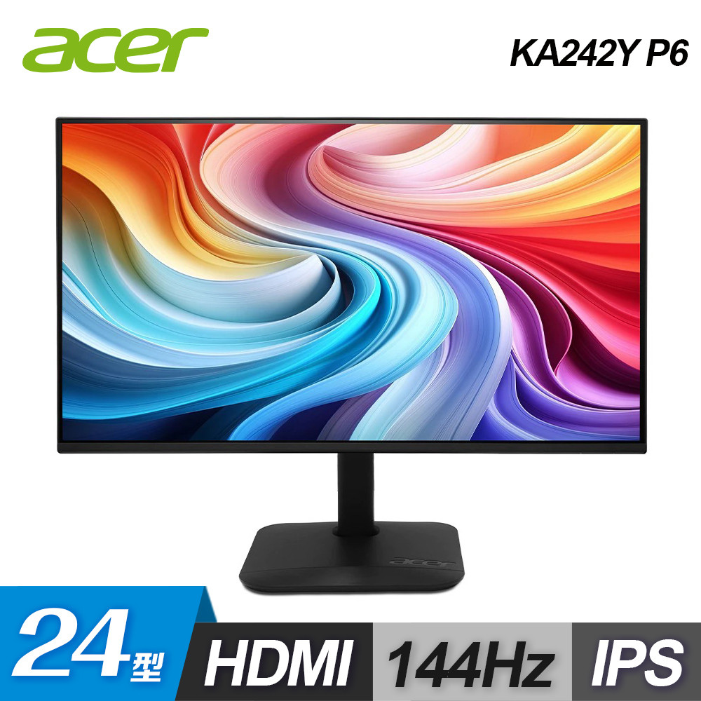 【Acer 宏碁】KA242Y P6 24型 IPS 144Hz 電腦螢幕
