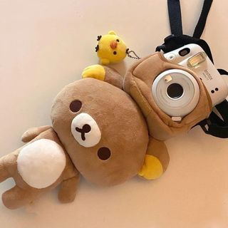 【喜柿多】sanx輕鬆熊rilakkuma限定絕版毛絨玩偶熊哥拍立得相機包毛絨公仔