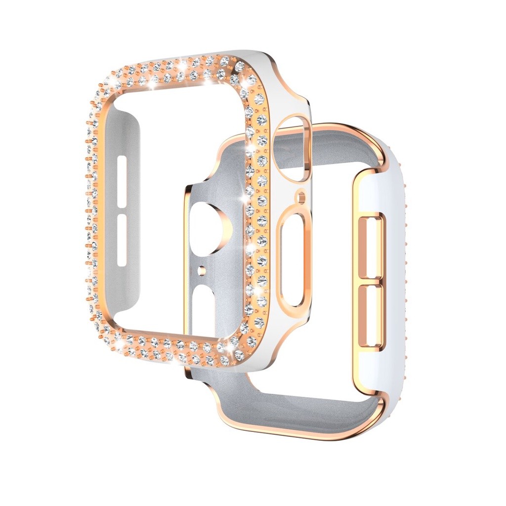 下殺價-適用apple watch 8 7 6 5 SE 4 3鑽石錶殼豪華手錶保護殼44毫米 40毫米 42毫米 38