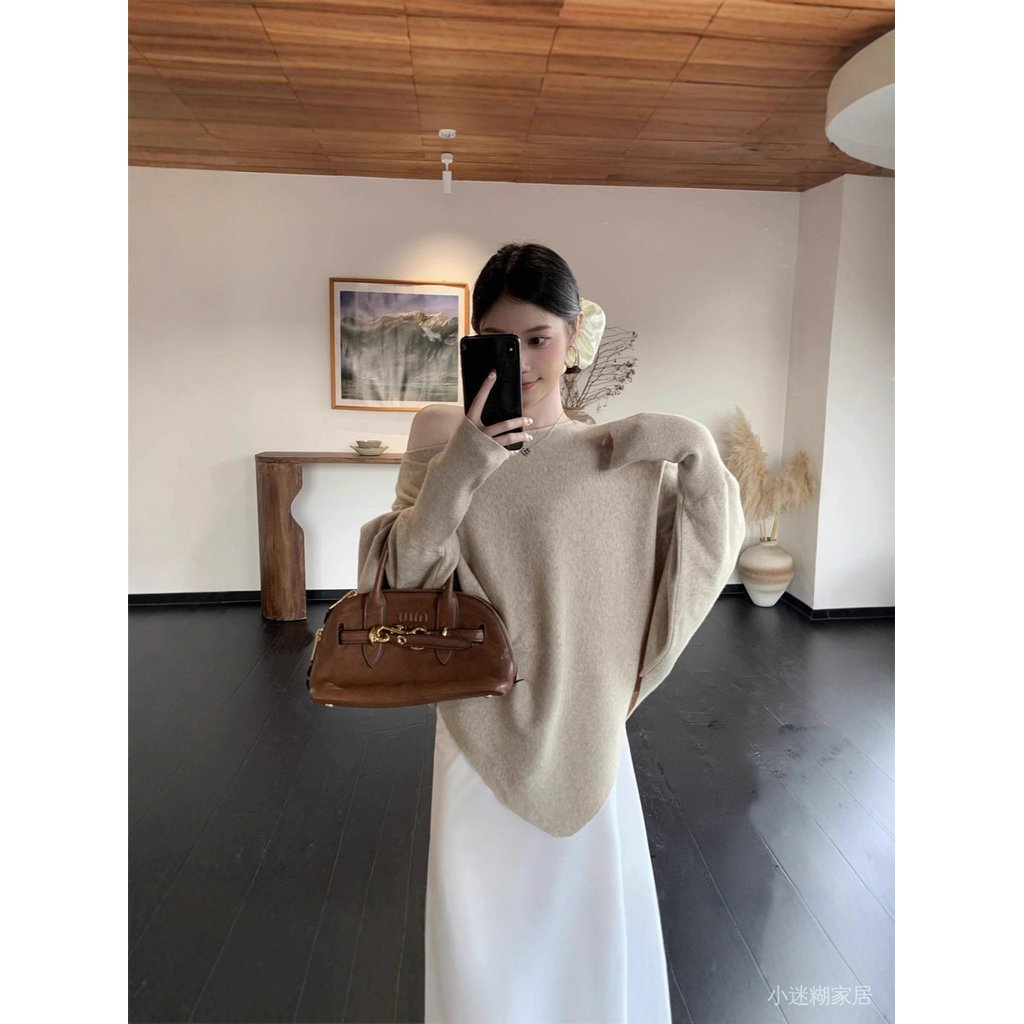 免運 臺灣出貨 秋冬長袖女 實拍新款韓版女式寬鬆蝙蝠袖毛針織女秋冬軟糯慵懶感百搭上衣 ADVA