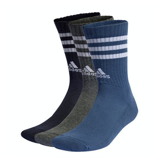 Adidas 3S C SPW CRW 3P 中筒襪 3雙入 運動 訓練 休閒 足弓支撐 透氣 黑灰藍 [IP2639]