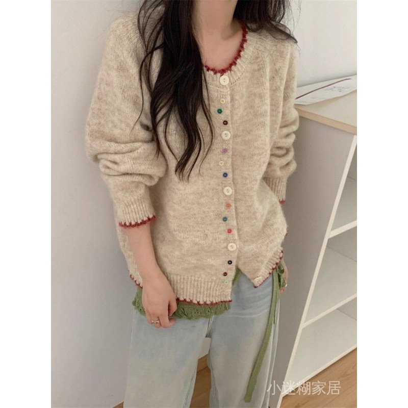 免運 臺灣出貨 秋冬毛衣女 秋冬季新款韓係慵懶風針織開衫百搭上衣寬鬆軟糯女式毛衣外套 ILFT