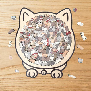 貓咪造型木製拼圖 135片貓形拼圖 益智拼圖 木質拼圖 卡通拼圖 禮物拼圖 創意拼圖 趣味拼圖 居家休閒拼圖