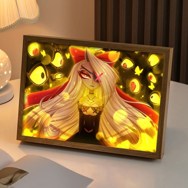 【免運🌈台灣熱賣】地獄客棧周邊 地獄客棧燈光畫 妮芙蒂哈斯克手辦發光擺件 臥室小夜燈 桌面擺件 生日禮物交換禮物