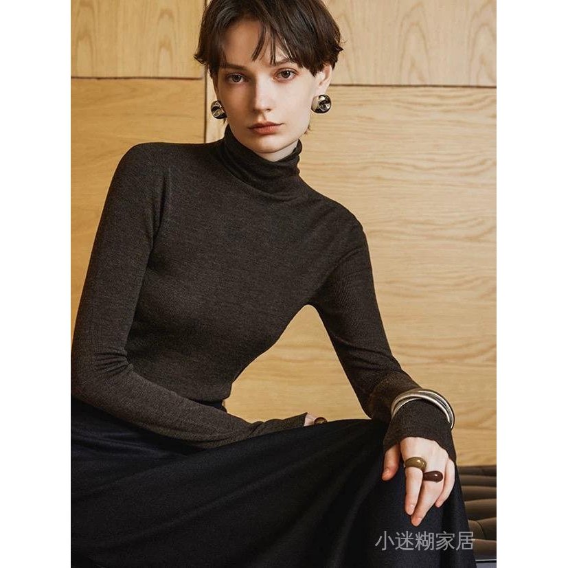 免運 臺灣出貨 秋冬毛衣女 秋冬100%全毛可機洗島精無縫高領打底衫通懃風 MFUH