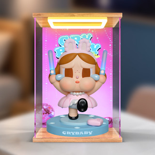 【不含模型】亞克力收納盒適用CRYBABY SHINY SHINY手辦玩具收納燈光防塵盒