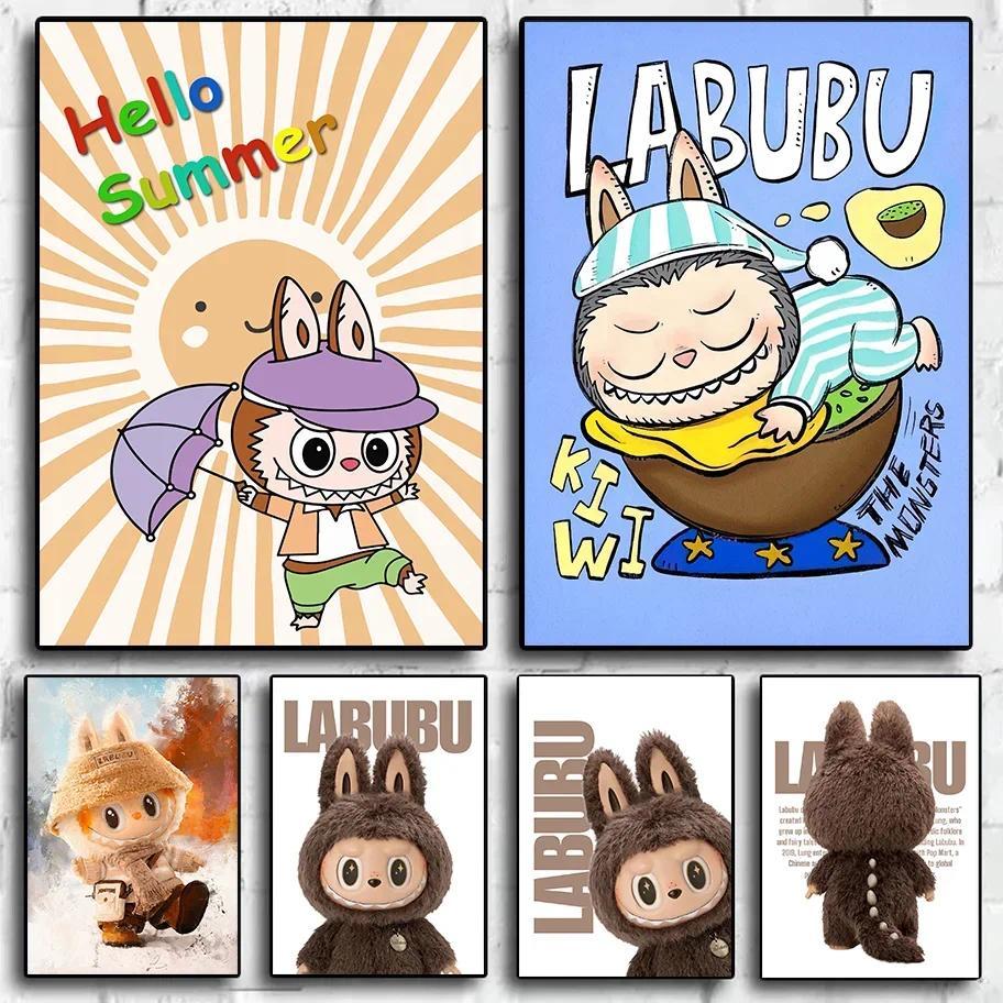 可愛的拉布兒童卡通兔子人物藝術品塗鴉油畫家居裝飾現代牆藝術拉布情人