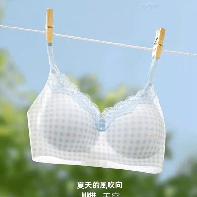 千姿色無痕內衣夏薄款透氣涼感蕾絲小胸聚攏10A抗菌2025無鋼圈文胸內衣
