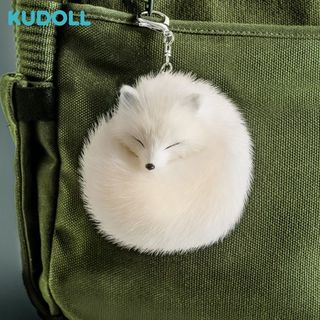 kudoll庫島玩偶可愛白靈白狐掛件模擬超萌貂毛包掛裝飾禮物
