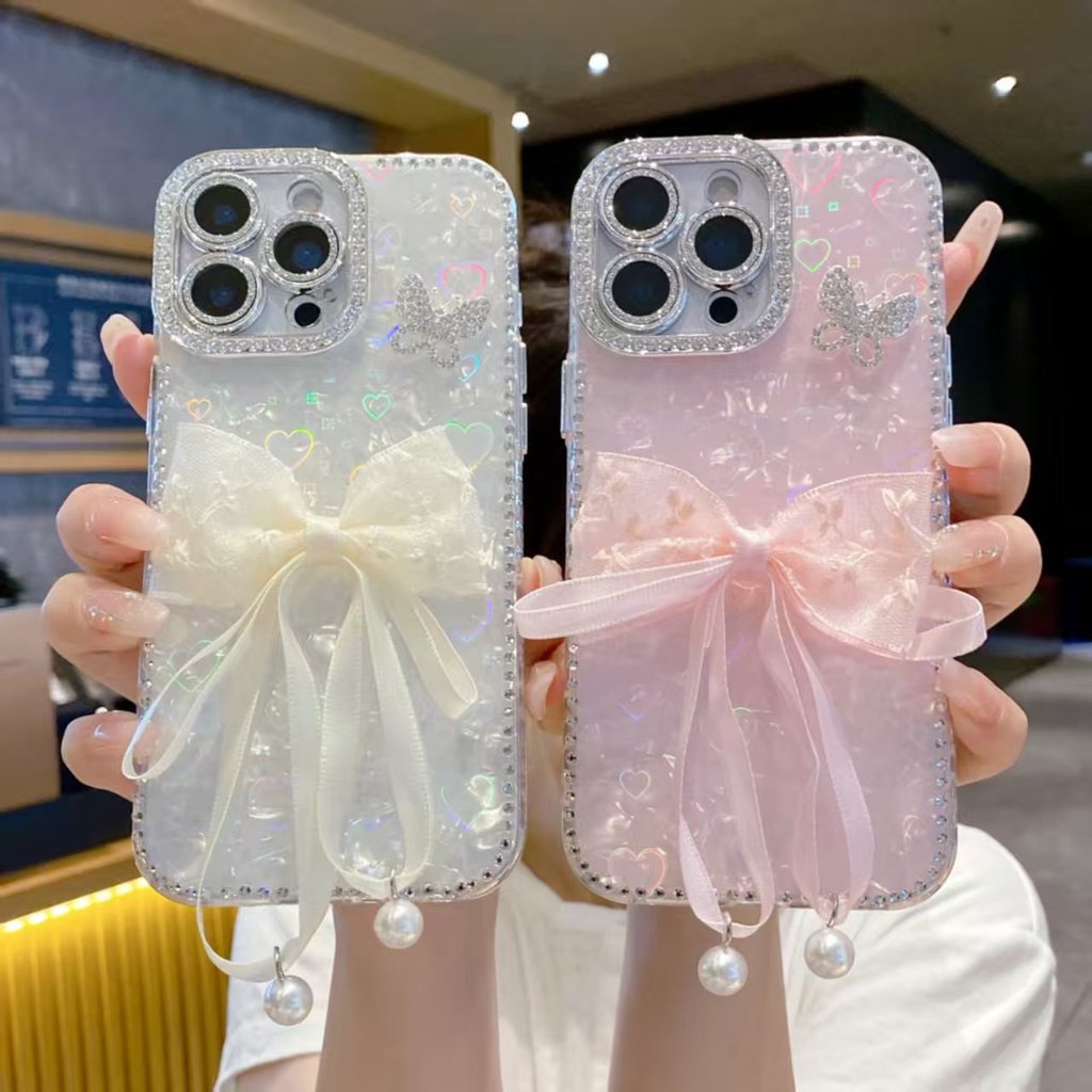 臺灣出貨👑iMD精孔鐳射愛心貝殻紋適用iPhone17Promax蘋果16ProMax手機殻新款15Pro卡通防摔14