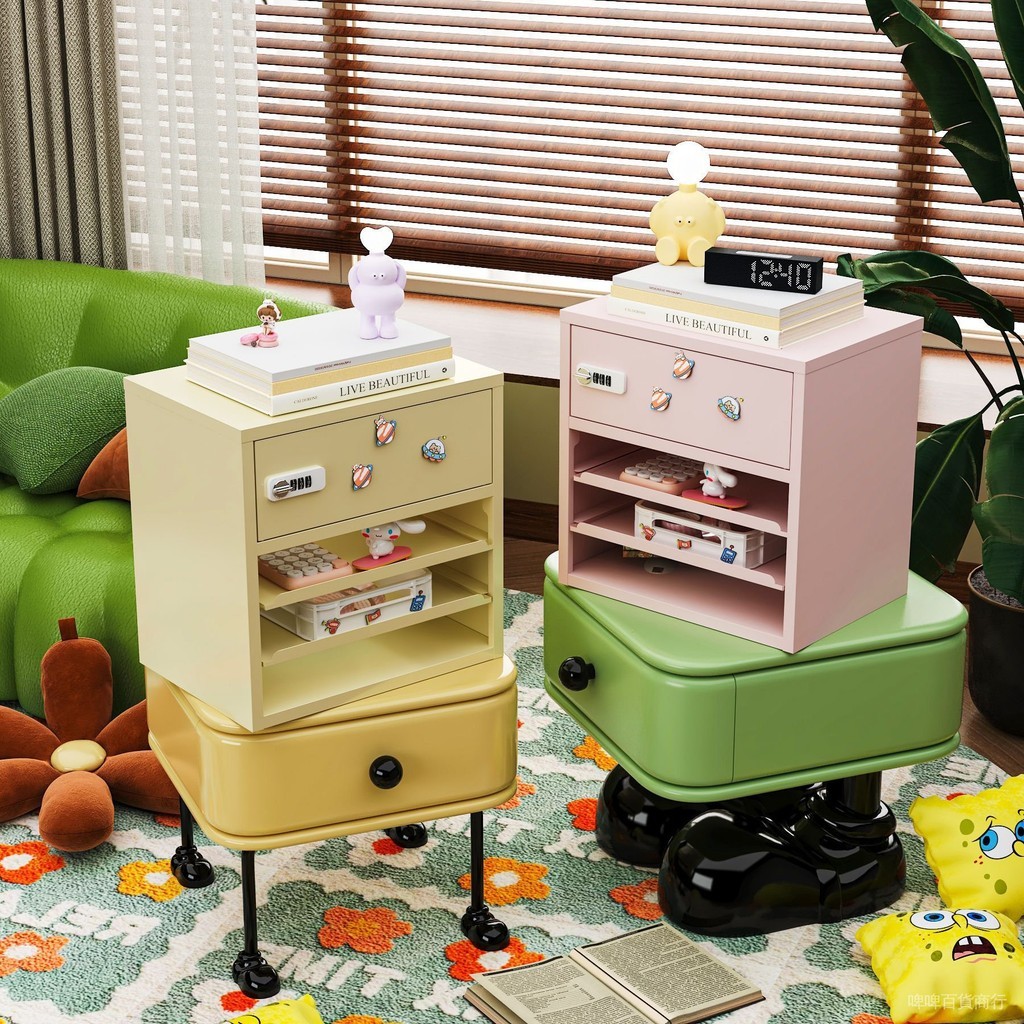 💯台灣出貨#小型鐵皮櫃傢用臥室密碼櫃文件櫃學生桌麵小鐵櫃女生宿捨櫃保險櫃