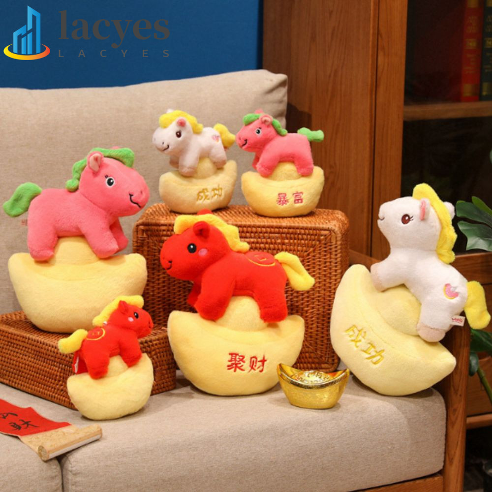 LACYES馬團金包,吉祥物公仔馬匹圖案本命年馬吉祥物,吉祥物毛絨玩具毛絨玩具毛絨吉祥物財聚