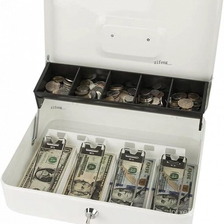 🔥免運爆款🔥台灣出貨🔥熱賣🔥儿童双层现金属箱子存钱罐票夹箱家用保险箱收纳箱办公收银箱儿童 U T R Y