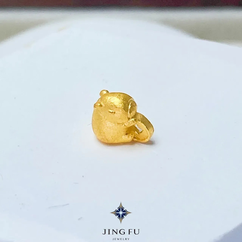 ✧中壢景福珠寶✧  黃金9999 卡皮巴拉抱金幣 造型小金豆 黃金送禮 時尚保值