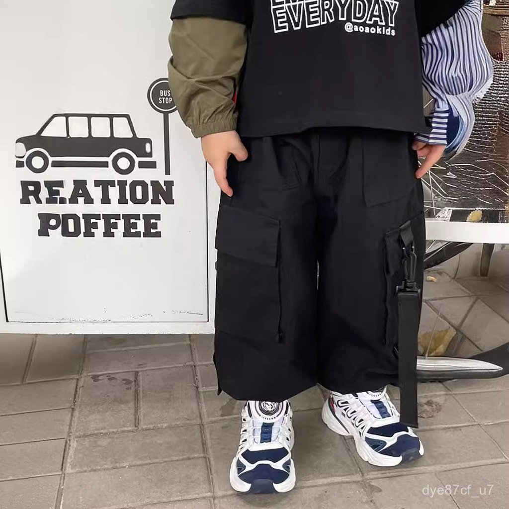 喵咪咪童裝【免運+全店促銷】臺灣出貨 男童酷帥工裝褲秋冬裝2025新款加絨束腳褲保暖長褲兒童洋氣褲子潮