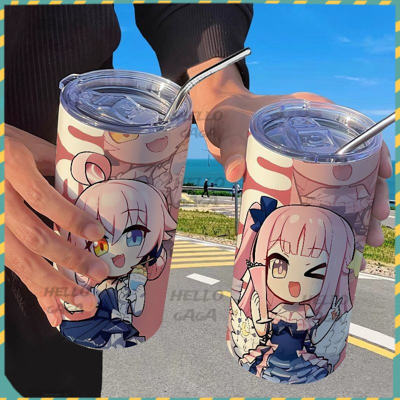【動漫咖啡杯】蔚藍檔案聖園未花保溫杯帶吸管隨手杯咖啡杯ins高顔值學生水杯女