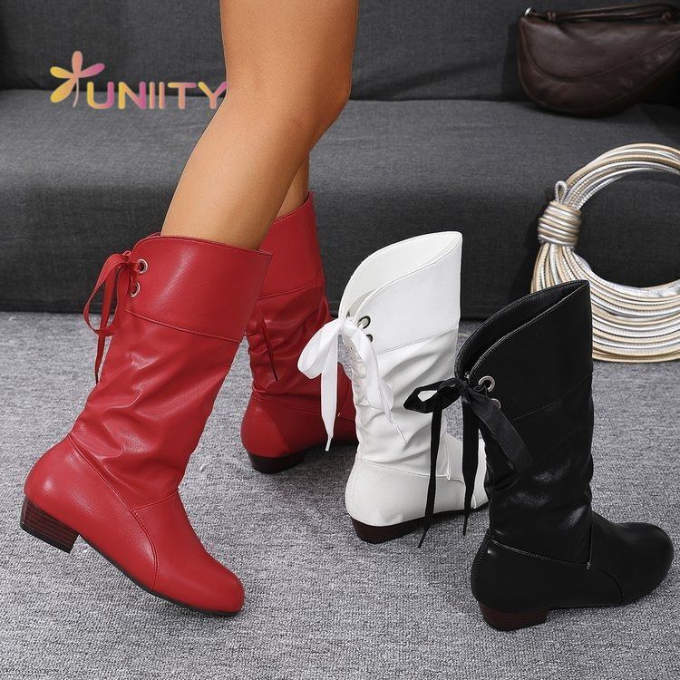 桃園鞋屋/騎士靴 過膝長靴 高筒長筒靴 彈力靴 優妮蒂2024年秋冬長靴女靴高筒靴平跟歐美白色騎士靴長筒靴平底中