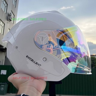 機車安全帽 輕便安全帽 電動摩托車安全帽 半罩 3/4安全帽 極光鏡片 防曬透氣半盔 四季適用 安全帽