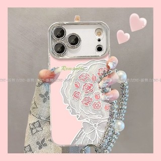 玫瑰花束 閃粉護鏡羽紗掛繩殼 iPhone 6 7 8 Plus xsmax XR i16e i17 防摔手機殼