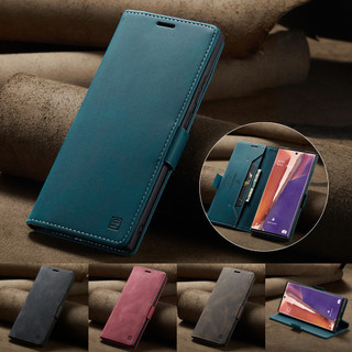 適用於 三星 Note20 Ultra Note10 + Autspace 磁吸皮套 翻蓋錢包插卡槽手機外殼 防摔保護套