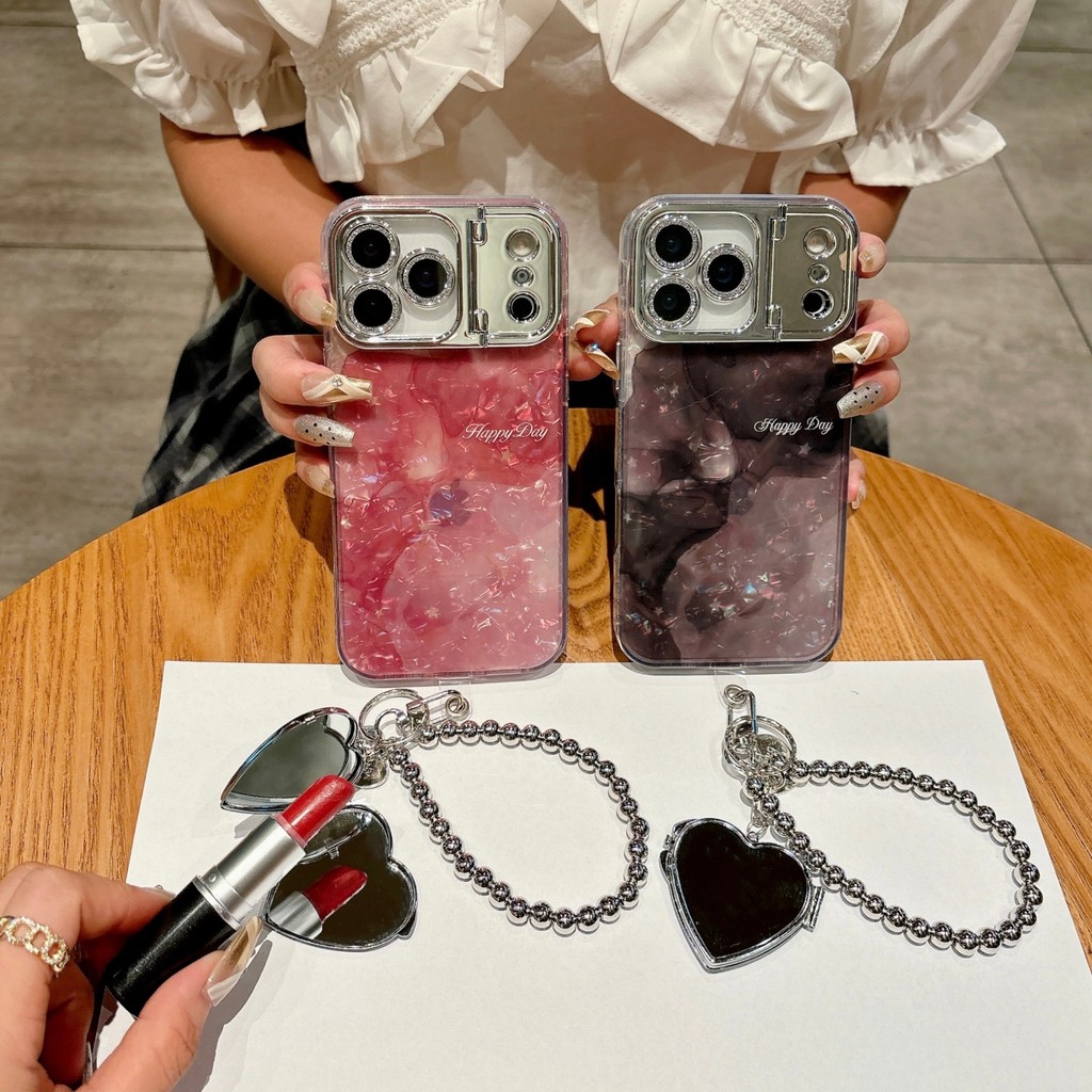 臺灣出貨👑適用蘋果係列iPhone17新款手機殻15pro17promax高級理石貝殻紋暈染粉16promax