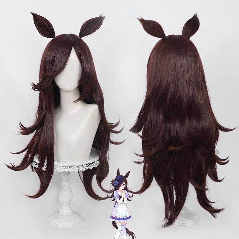 賽馬娘 PrettyDerby米浴cos假髮Rice Shower耳朵馬尾
