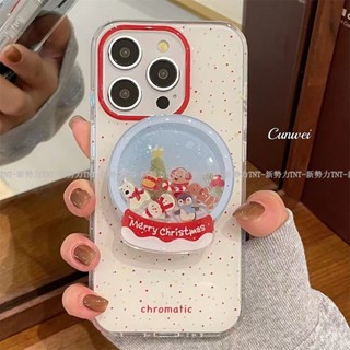 聖誕水晶球 搖搖樂支架卡通保護殼 POCO F6 X7 X6 Pro F5 F7 Ultra F4 防摔手機殼