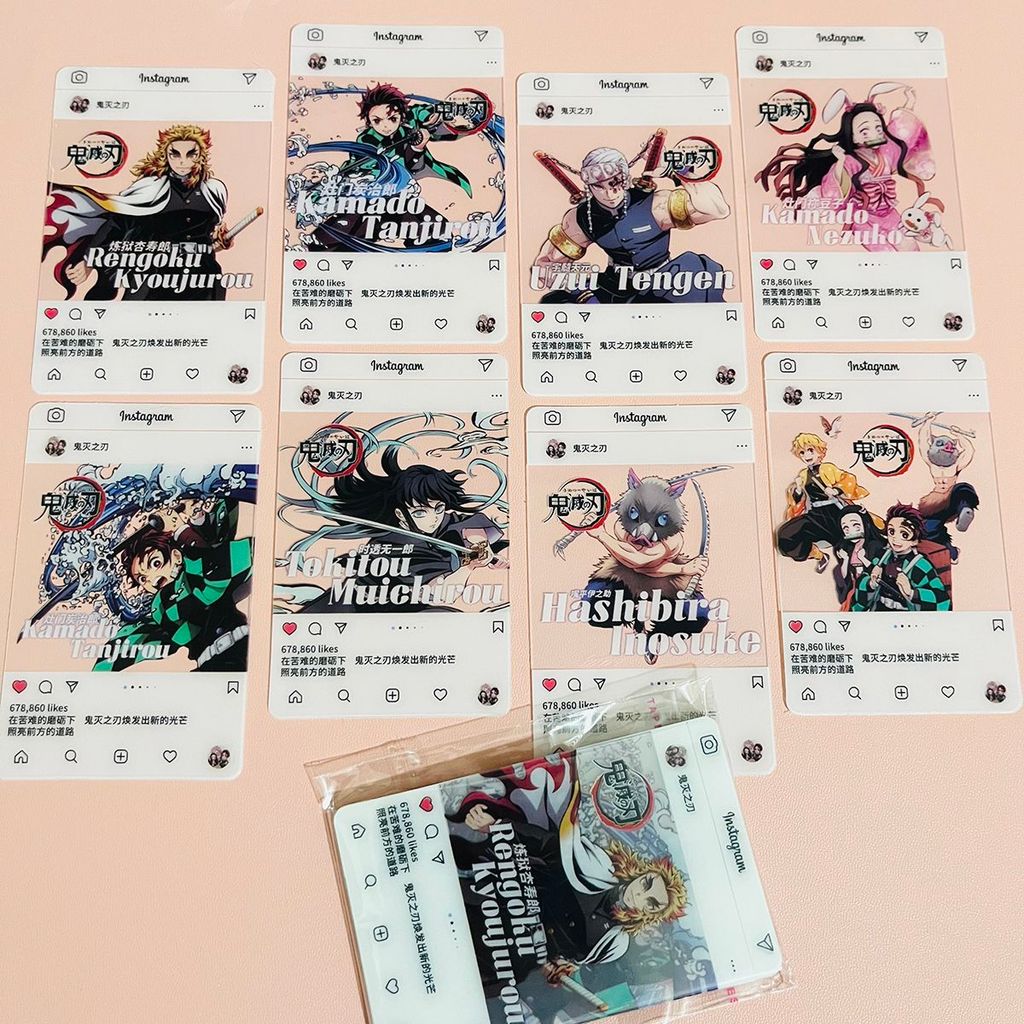 臺灣出貨✅ 無一郎 富岡義勇 高清透卡 時透無一郎炭治郎富岡義勇動漫周邊透明小卡片