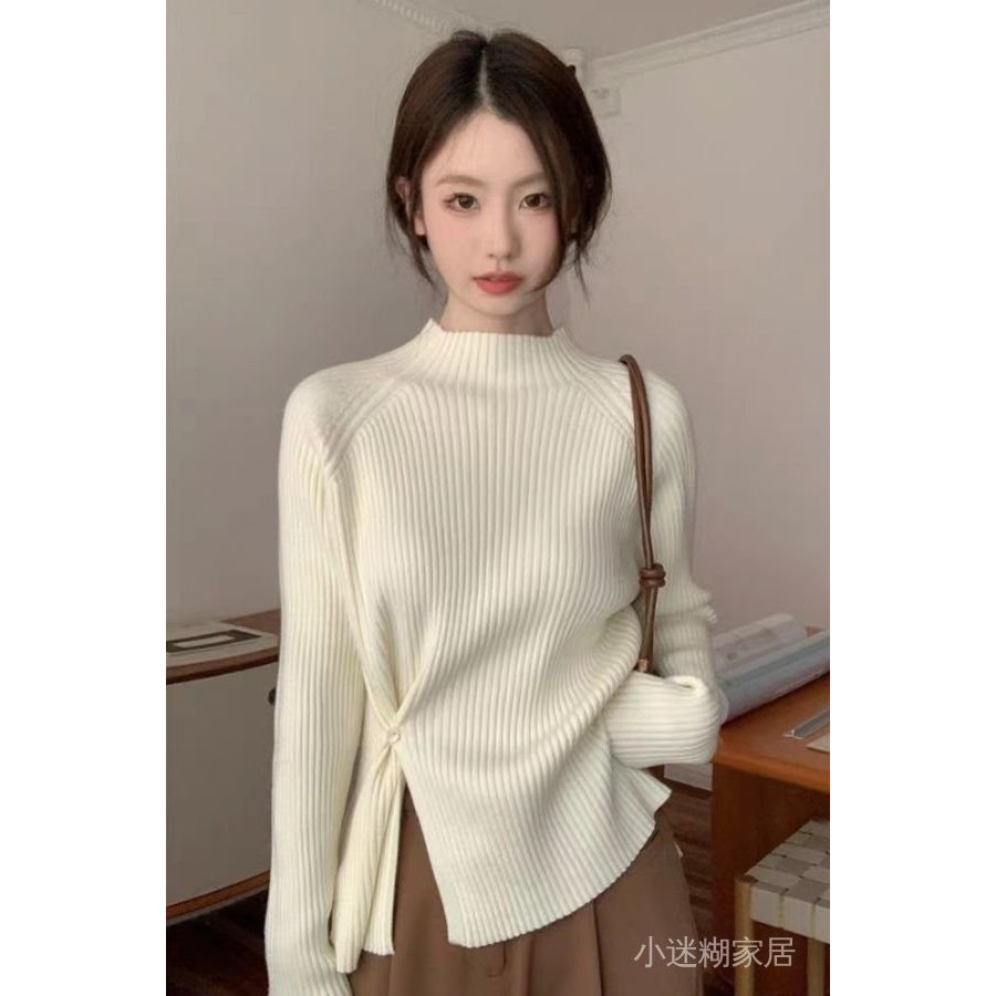 免運 臺灣出貨 秋冬毛衣女 新款半高領打底衫毛衣女秋冬外穿高級感修身顯瘦長袖針織上衣 YX2Y