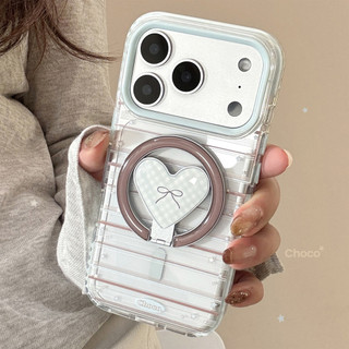 新款 愛心磁吸支架 藍棕蝴蝶結軟殼 iPhone17 16 15 14 13 12 Pro Max 蘋果 手機殼 保護套