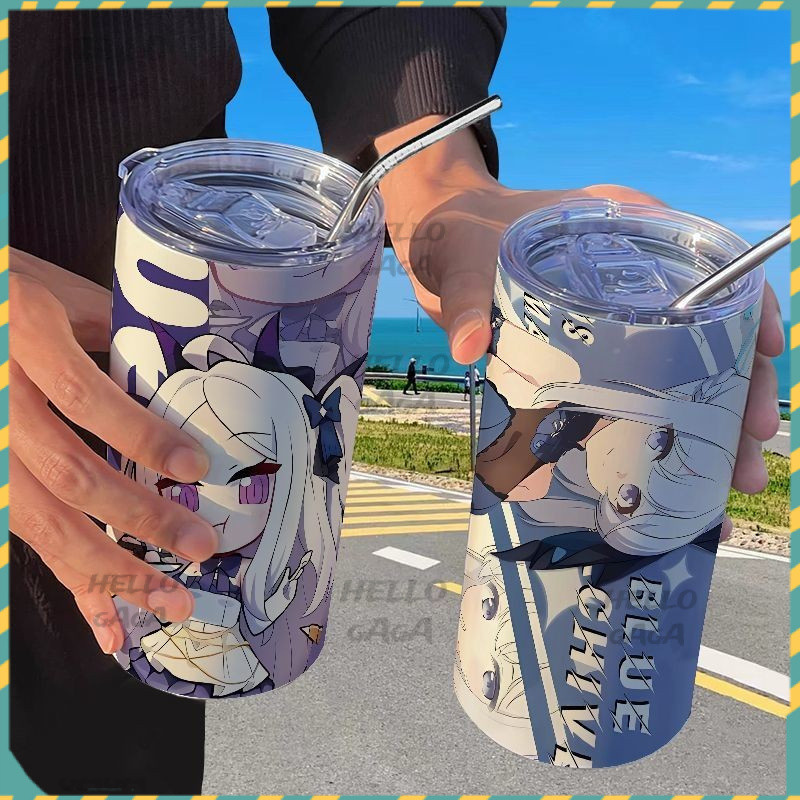 【動漫咖啡杯】蔚藍檔案仲夏夜舞會保溫杯帶吸管隨手杯咖啡杯ins高顔值學生水杯