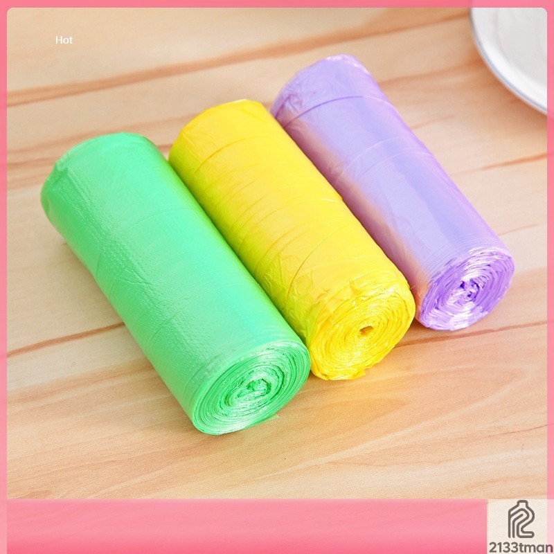 🎀木子雜貨鋪🎀  50*40cm家用彩色中號大號加厚垃圾袋卷  廚房一次性點斷式黑色連塑料袋 辦公