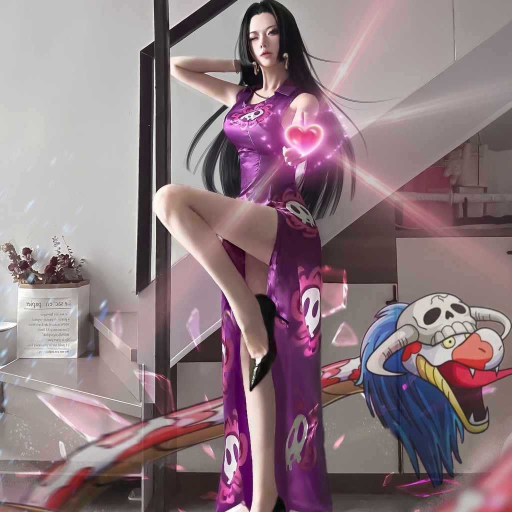 漫衣尚 海賊王onepiece女帝蛇姬漢庫克cos服旗袍全套cosplay女裝漫衣尚 海賊王onepiece女帝蛇姬漢庫