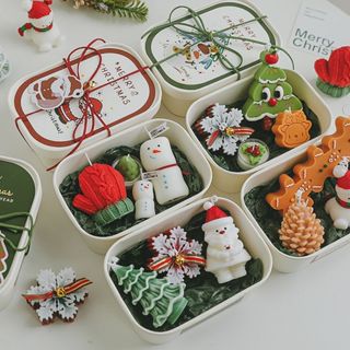 ⚡️好物優選⚡️聖誕節伴手禮 聖誕禮盒香薰蠟燭 ins風禮物 新款創意手工雪人手套聖誕樹禮盒香薰蠟燭 蠟燭擺飾 新年禮物