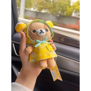 拉拉熊 懶懶熊 輕鬆熊 牛奶熊 毛絨玩具 日系可愛rilakkuma san-x輕鬆熊雨衣系列毛絨公仔掛件鑰匙扣可愛