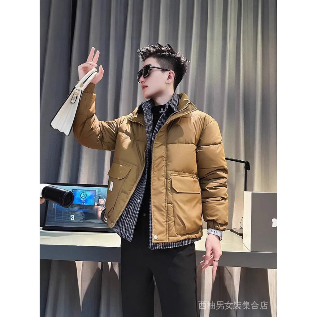 【ASDF】臺灣出貨 免運 羽絨棉服男 假兩件羽絨棉服男冬季潮牌痞帥工裝棉衣男款新款男士冬裝外套 Y5TR