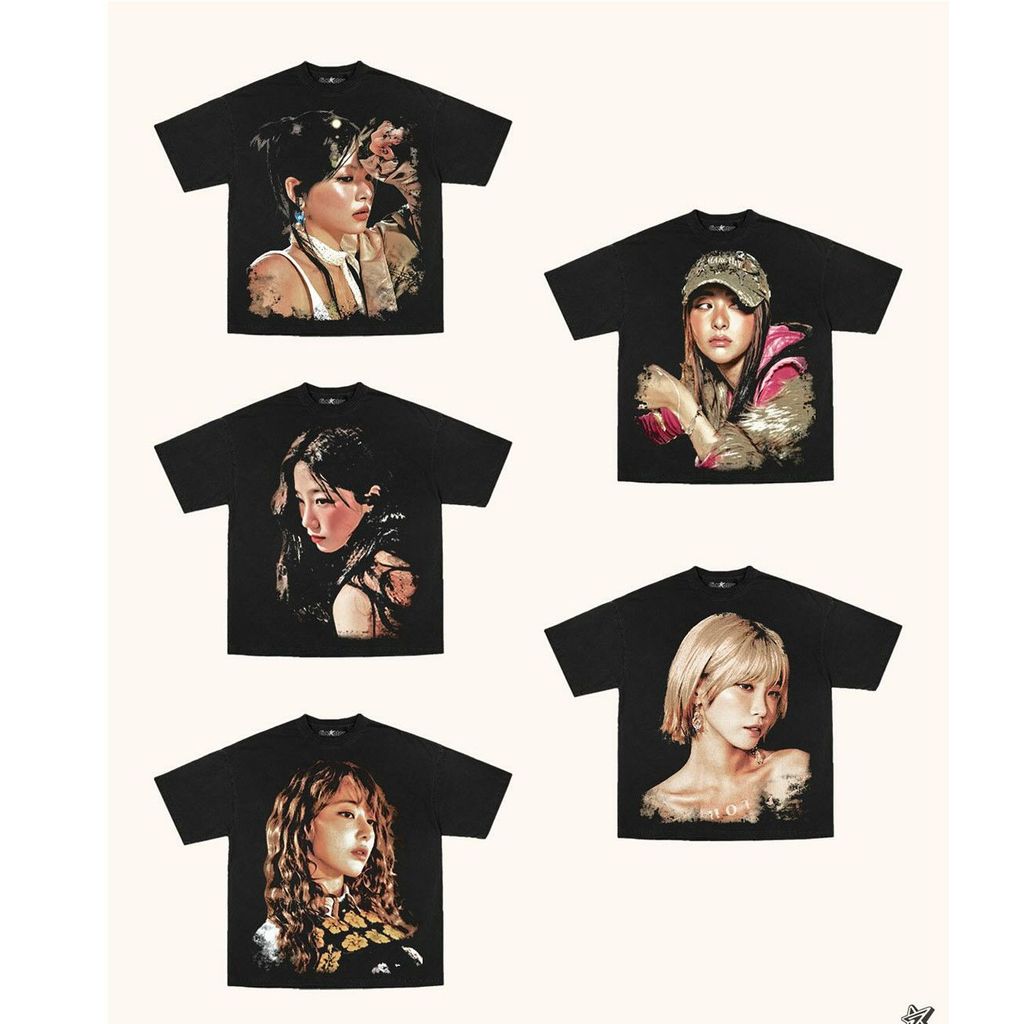隨機贈小卡🔥LE SSERAFIM成員宮脇咲良 金采源 中村一葉 許允真 洪恩采短袖T恤許允真 金采源 中村一葉 洪恩