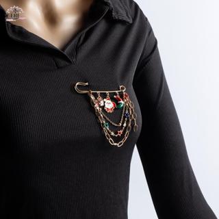 JEREMY1 聖誕胸針,卡通雪人腰帶別針,時尚雪花聖誕老人襪子連衣裙披肩夾服裝配飾