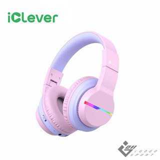 iClever BTH12炫光無線兒童耳機/ 粉紅色 eslite誠品