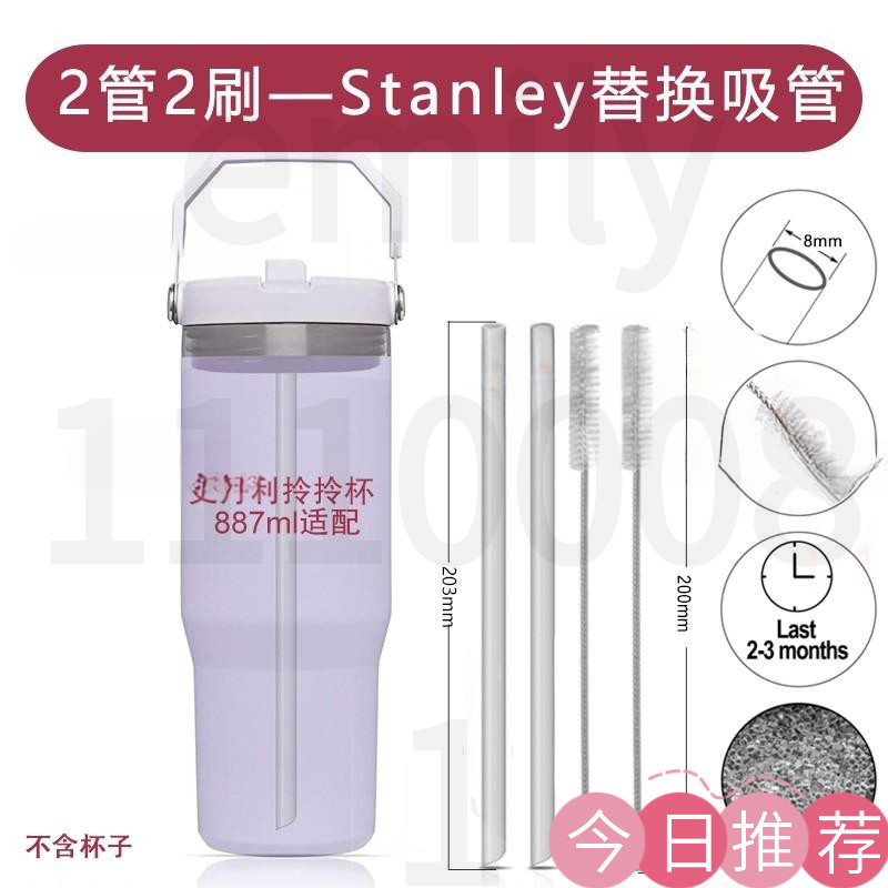 台灣出 STANLEY吸管史丹利杯配件經典款拎拎杯40oz/30oz替換透明塑料吸管