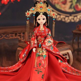 臺灣出貨 娃娃禮盒 交換禮物 換裝娃娃 芭比娃娃 兒童玩具 洋娃娃 古風bjd娃娃中國風漢服公主玩具可換裝人偶女孩禮物