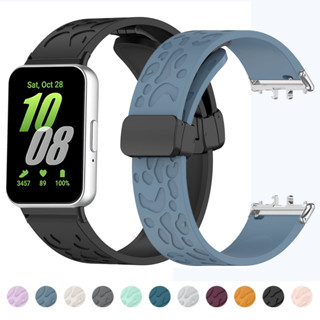 SAMSUNG 適用於三星 Galaxy Fit 3 金屬連接器的磁性矽膠錶帶智慧手錶手鍊配件