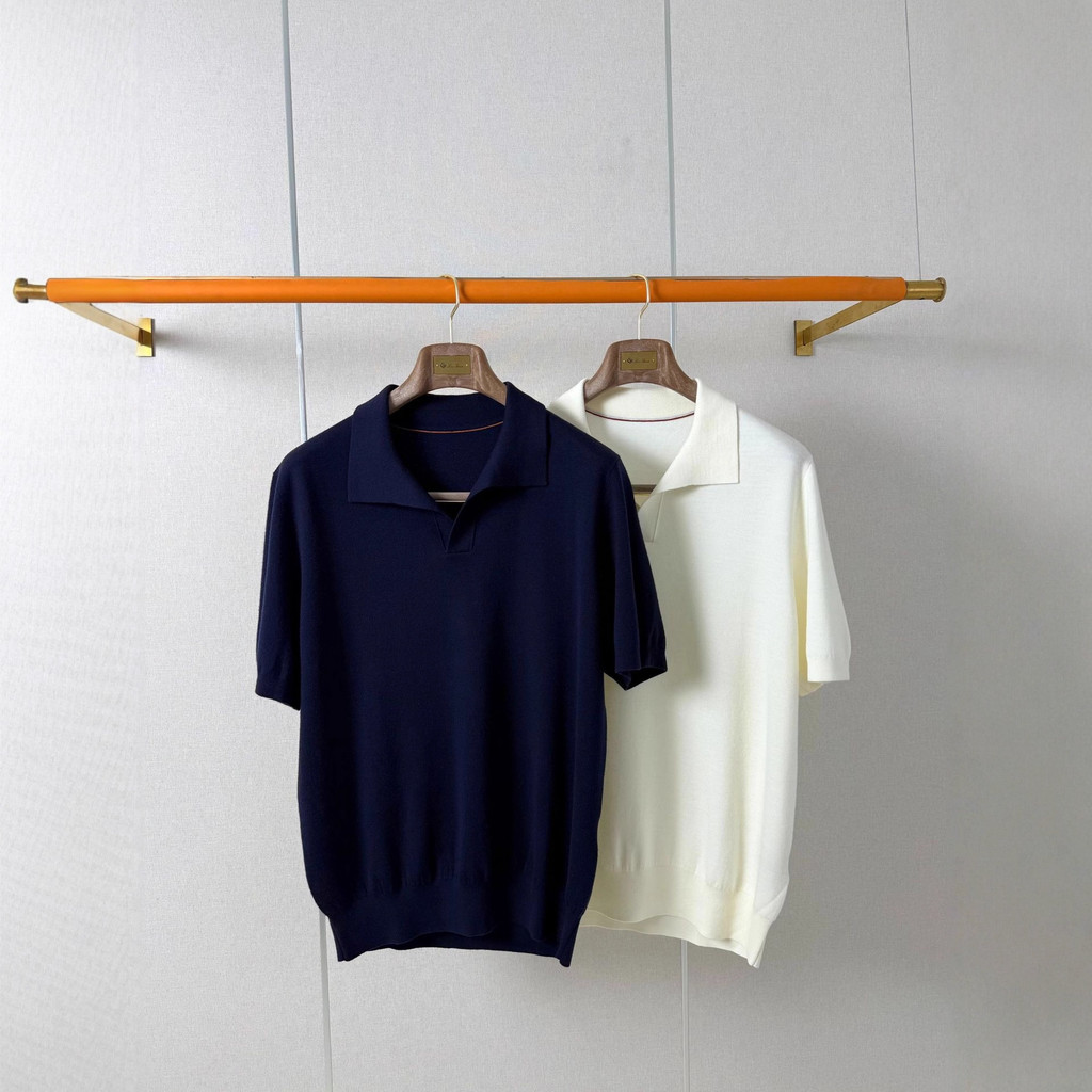 Loro Pian* 國王的禮物系列海鷗領polo針織短袖羊毛衫