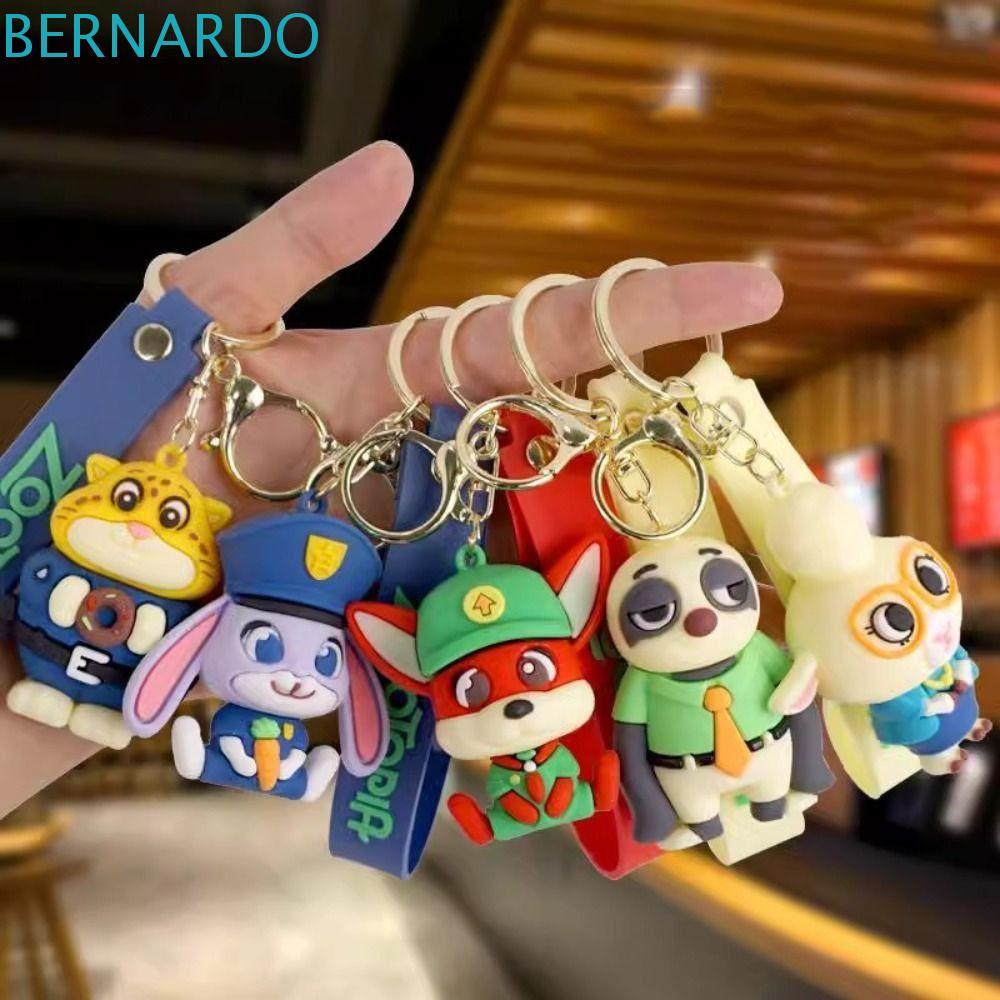 BERNARDO 2 件尼克朱迪鑰匙扣,Zootropolis 卡通動漫瘋狂尼克鑰匙扣,卡通可愛尼克朱迪矽膠朱迪尼克汽車