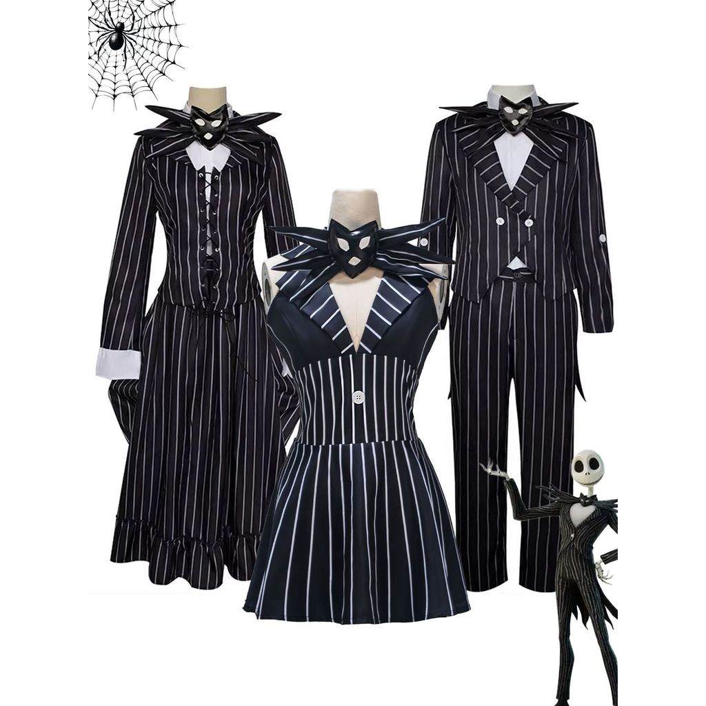 【臺灣 現貨】聖誕夜驚魂cos服傑克性轉連衣裙cosplay服萬聖節舞臺傑克殭屍新娘 聖誕節主題 角色扮演服