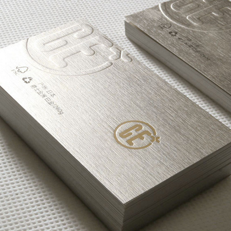 客製化 名片 500g金屬拉絲名片製作 高檔燙金 凹凸印刷 個性高端定製 商務創意設計
