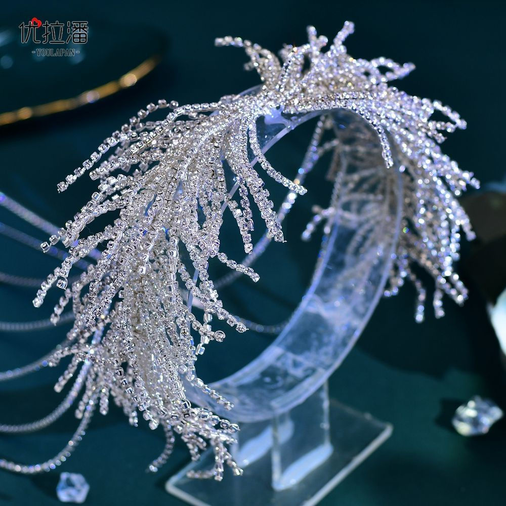 現貨優拉潘 新娘頭飾婚紗禮服髮飾韓系輕奢水鑽超仙流蘇髮箍髮夾HP63911.19