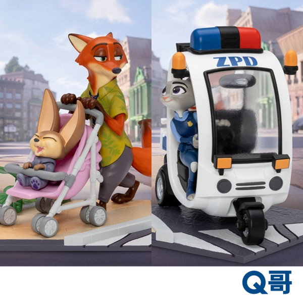 野獸國 D-Stage 動物方城市 狐狸拍檔 茱蒂執勤中 尼克 茱蒂 費尼克 狐狸 兔子 公仔 模型