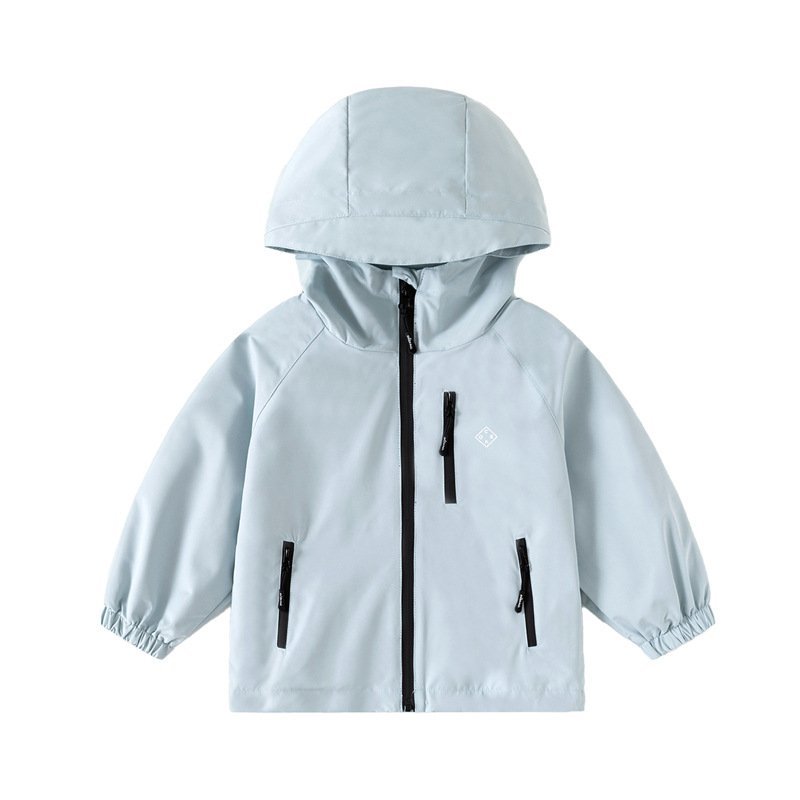 喵咪咪童裝【免運+全店促銷】男女童簡約防風外套兒童春秋新款戶外登山服寶寶夾克衫連帽衝鋒衣