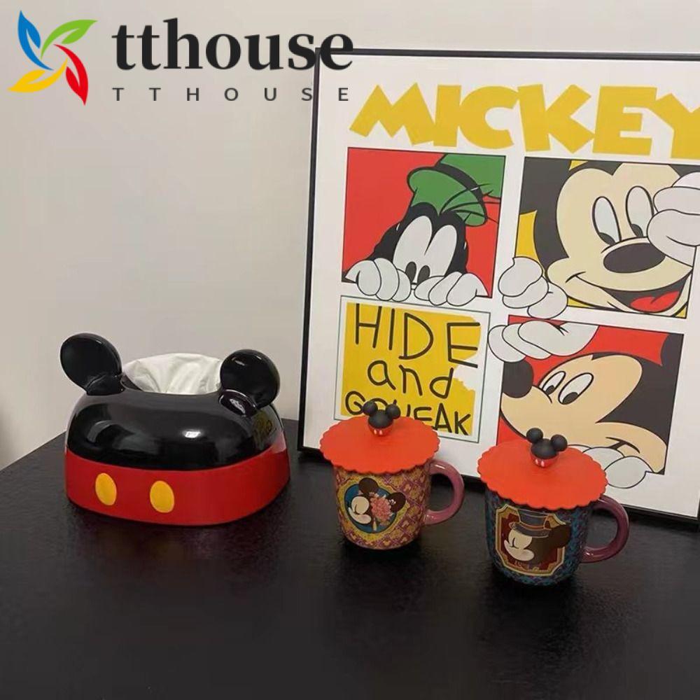 TTHOUSE 米老鼠收納盒模型玩具大耳朵米老鼠紙巾盒創意收藏乙烯基裝飾米奇擺件擺件家居裝飾品